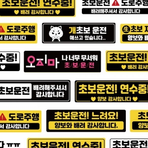자국안남는 초보운전스티커 자석 (16디자인) 모음 도로주행 스티커 주행연습