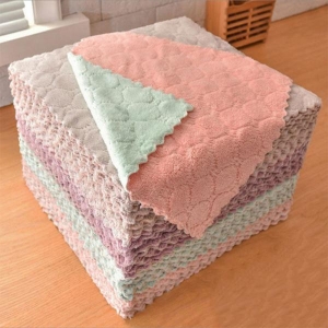 투톤 벨벳행주 극세사 요술 양면 행주 초대형 30x30