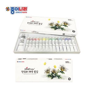 종이나라 비비드 한국화 채색물감 7.5ml 16색세트