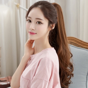 (해외) 볼륨 포니테일 웨이브 롱헤어 가발