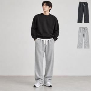 남성 데일리 무지 기본 와이드 팬츠