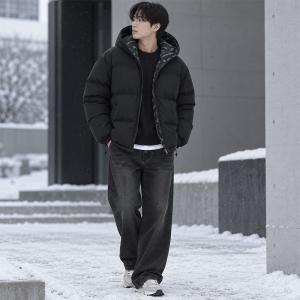 남성 시크 투웨이 양면 패딩 스트링 점퍼