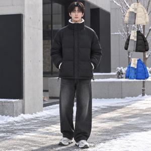 남성 3컬러 투웨이 포인트 기모 점퍼