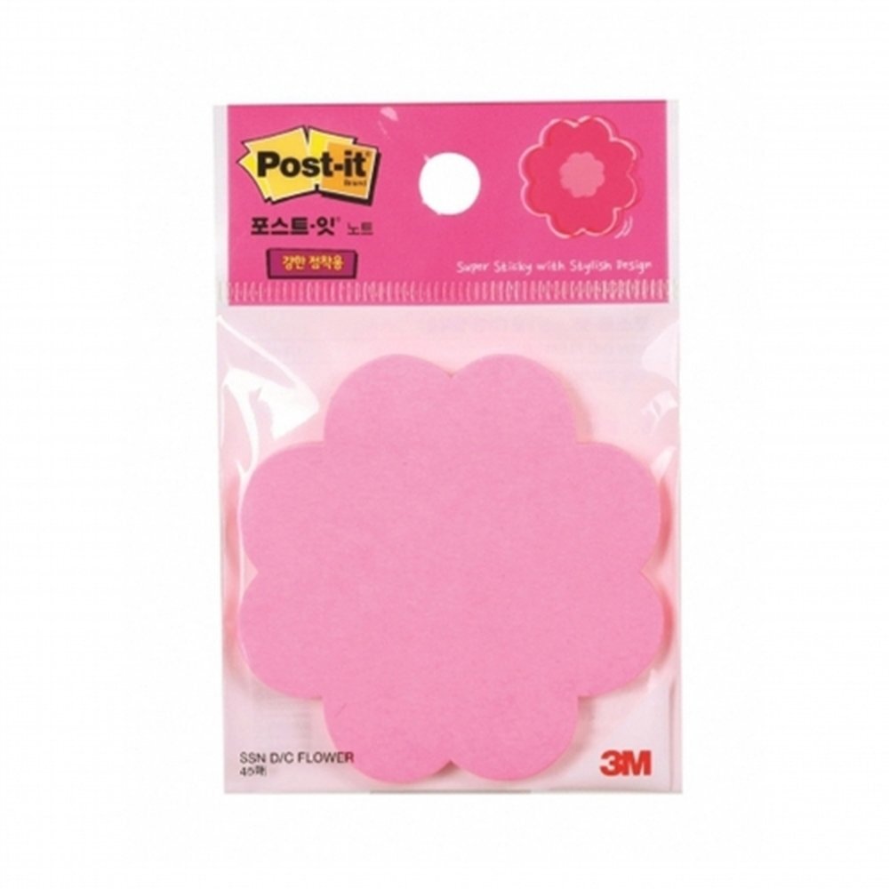 3M 모양포스트잇 슈퍼스티키 다이컷 꽃 점착식메모지 / 73x73MM 45매입 (1개입)