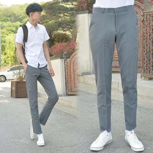 하복 스판 연그레이 교복바지 남자바지