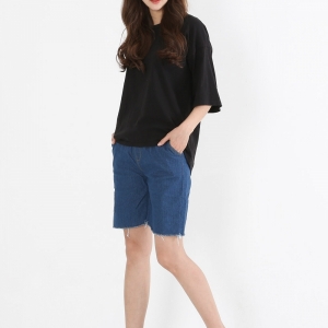 스마트폰 주머니 밑트임 청5부반바지 SD-6797