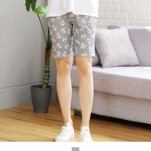 마린 패턴 그레이 여름 반바지