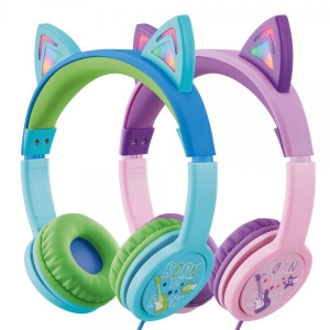 엑토 캣츠 LED 조명 청력보호 어린이 헤드폰 BKS-80